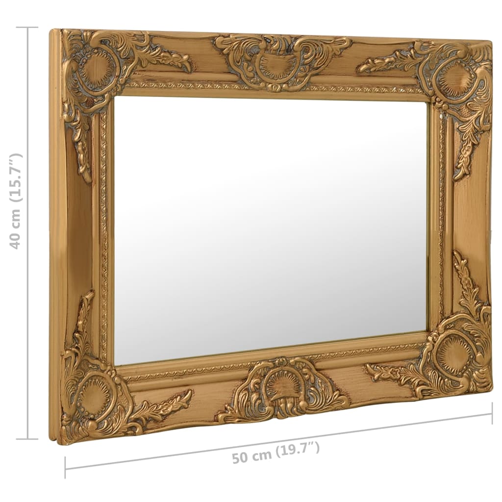 vidaXL Oglindă de perete în stil baroc, auriu, 50 x 40 cm vidaXL Oglindă de perete în stil baroc, auriu, 50 x 40 cm