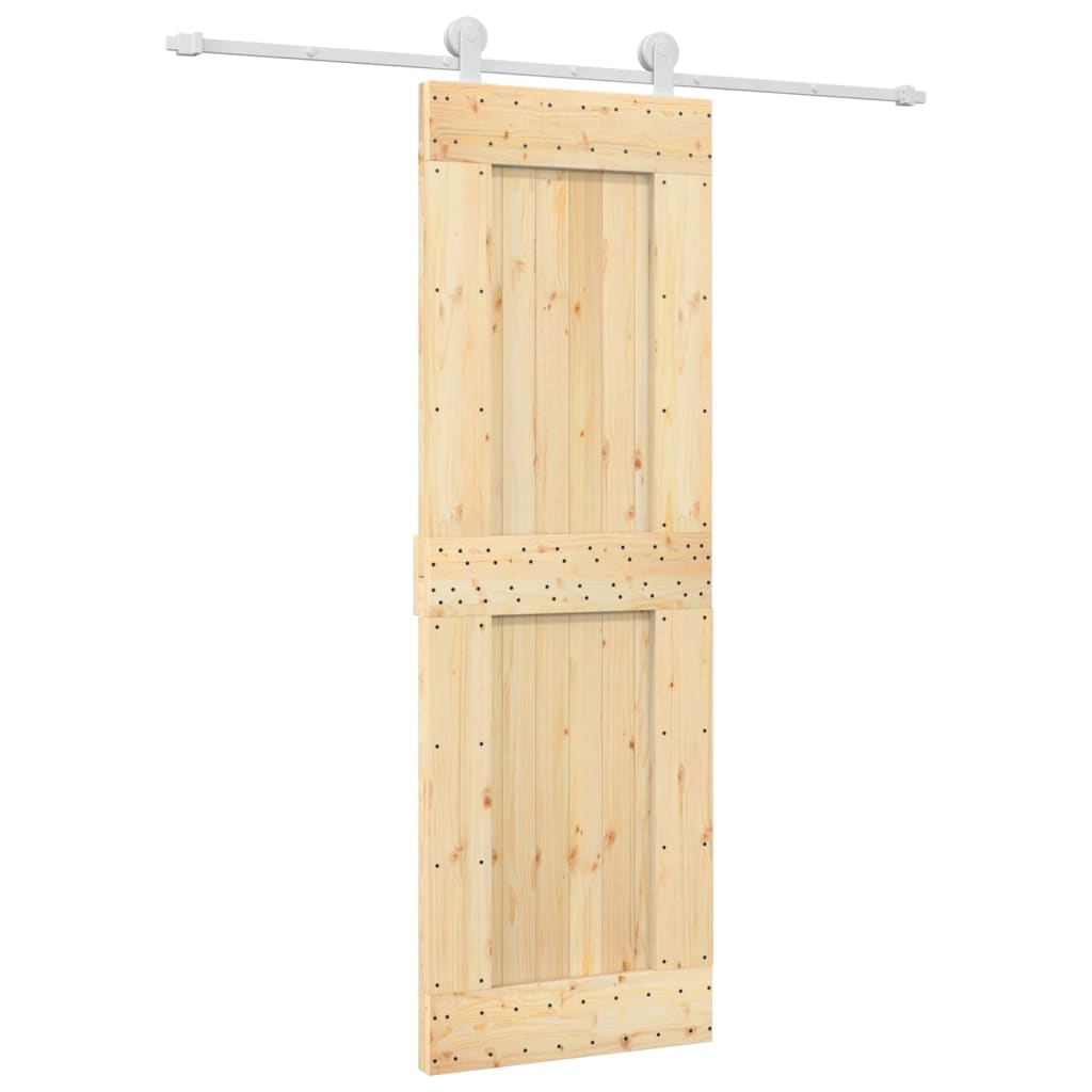 vidaXL Ușă glisantă cu set de feronerie 70x210 cm, lemn masiv de pin vidaXL Ușă glisantă cu set de feronerie 70x210 cm, lemn masiv de pin