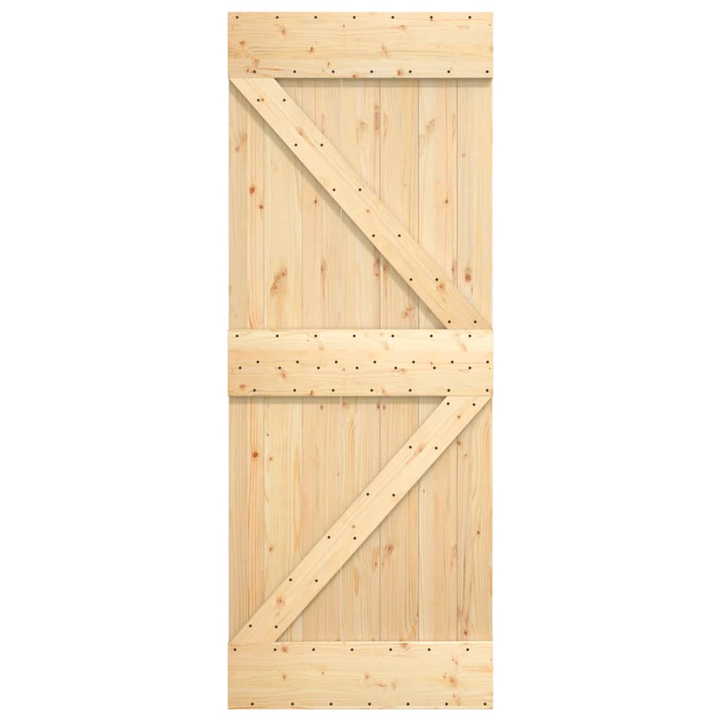 vidaXL Ușă glisantă cu set de feronerie 85x210 cm, lemn masiv de pin vidaXL Ușă glisantă cu set de feronerie 85x210 cm, lemn masiv de pin