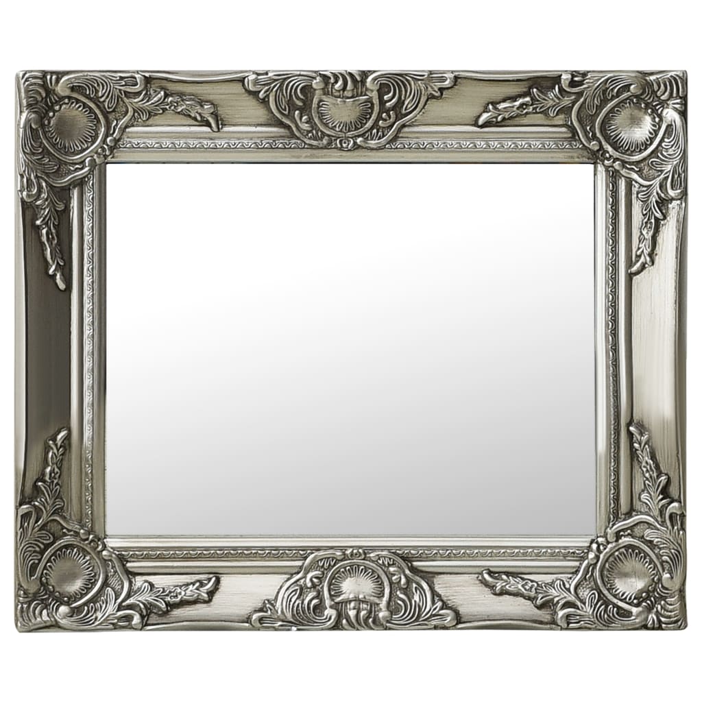 vidaXL Oglindă de perete în stil baroc, argintiu, 50 x 40 cm vidaXL Oglindă de perete în stil baroc, argintiu, 50 x 40 cm