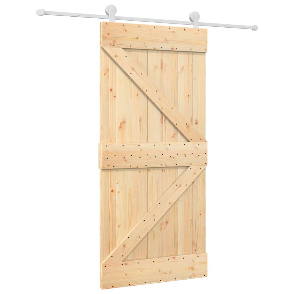 vidaXL Ușă glisantă cu set de feronerie 95x210 cm, lemn masiv de pin vidaXL Ușă glisantă cu set de feronerie 95x210 cm, lemn masiv de pin