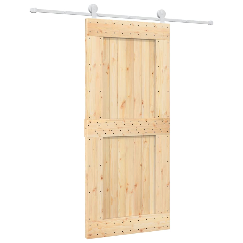 vidaXL Ușă glisantă cu set feronerie, 90x210 cm, lemn masiv de pin vidaXL Ușă glisantă cu set feronerie, 90x210 cm, lemn masiv de pin
