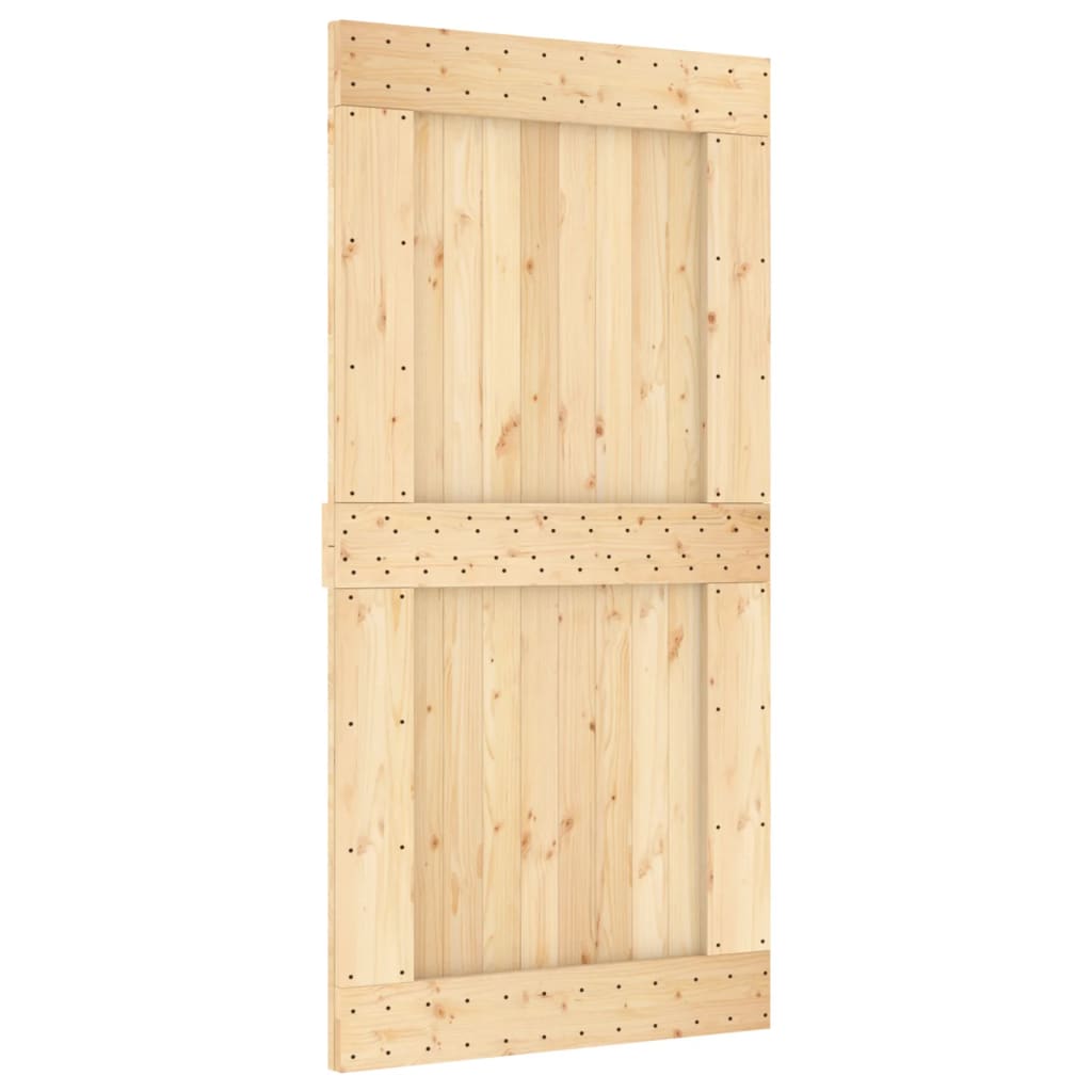 vidaXL Ușă glisantă cu set feronerie, 100x210 cm, lemn masiv de pin vidaXL Ușă glisantă cu set feronerie, 100x210 cm, lemn masiv de pin