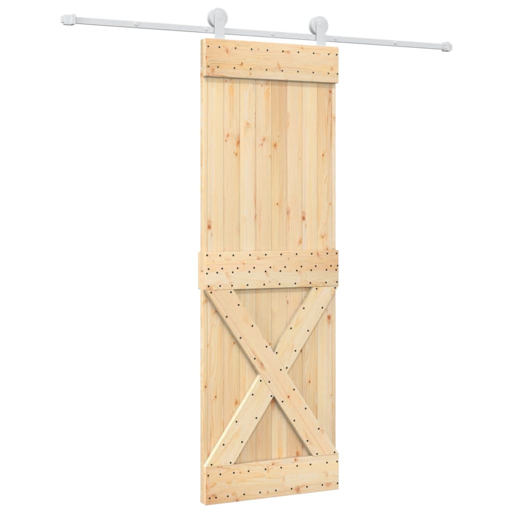 vidaXL Ușă glisantă cu set de feronerie 70x210 cm, lemn masiv de pin vidaXL Ușă glisantă cu set de feronerie 70x210 cm, lemn masiv de pin