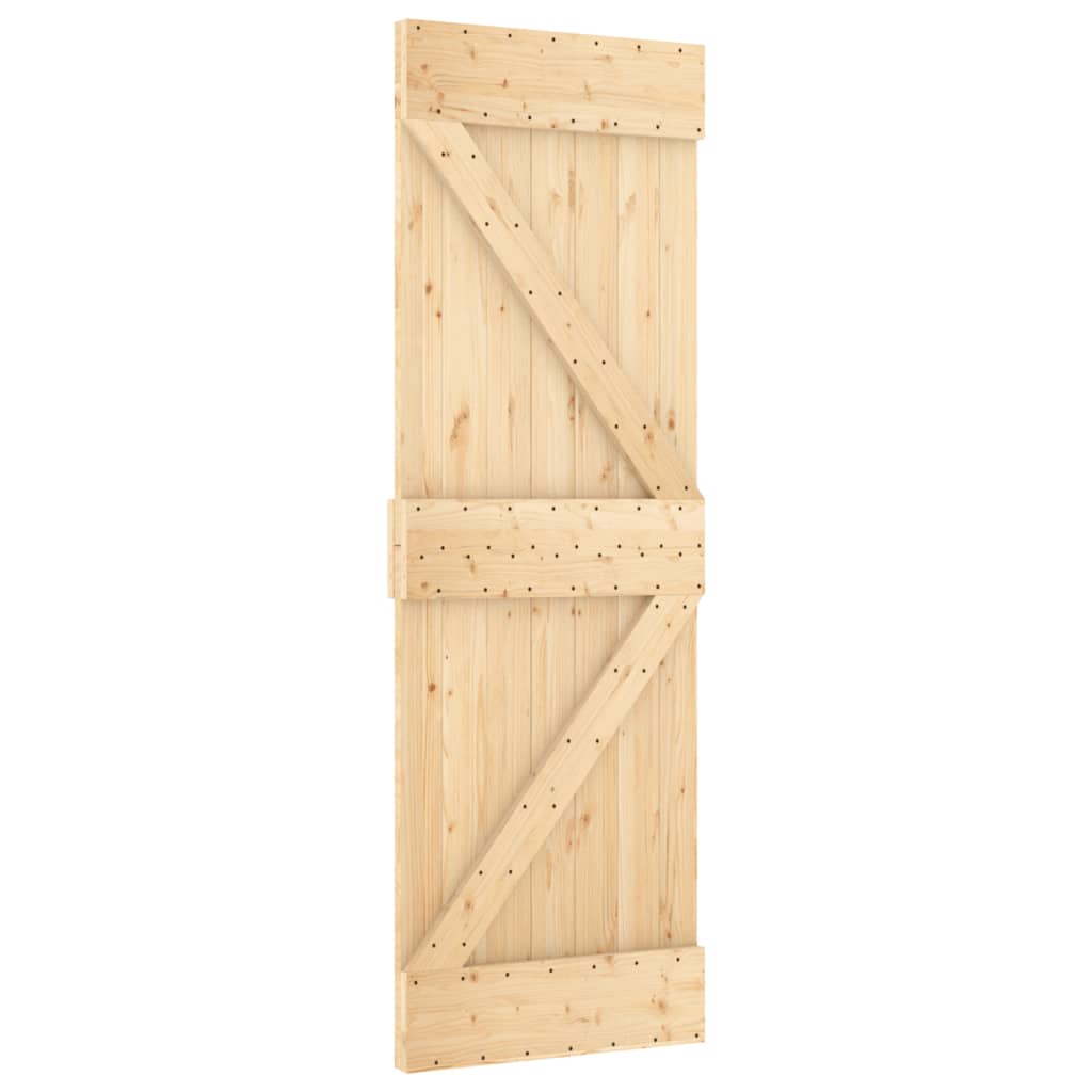 vidaXL Ușă glisantă cu set de feronerie 70x210 cm, lemn masiv de pin vidaXL Ușă glisantă cu set de feronerie 70x210 cm, lemn masiv de pin
