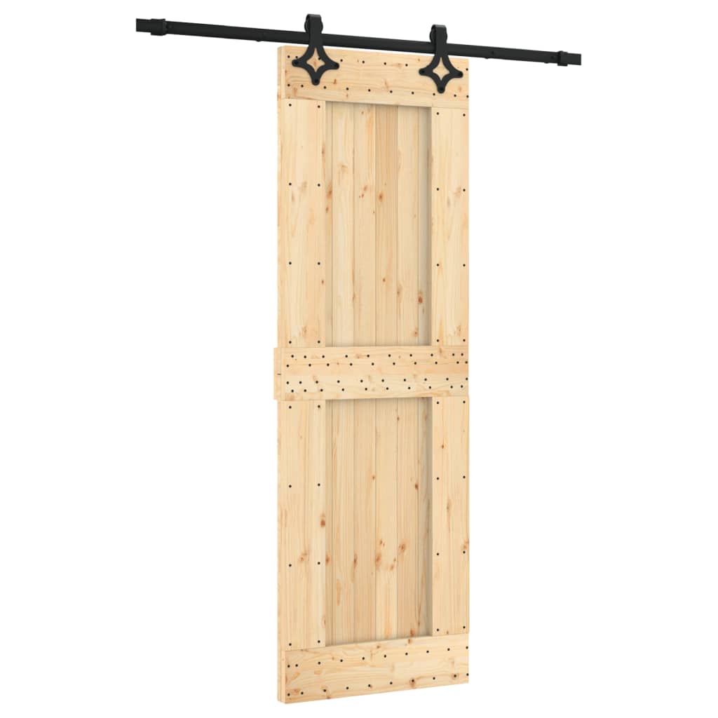 vidaXL Ușă glisantă cu set de feronerie 70x210 cm, lemn masiv de pin vidaXL Ușă glisantă cu set de feronerie 70x210 cm, lemn masiv de pin