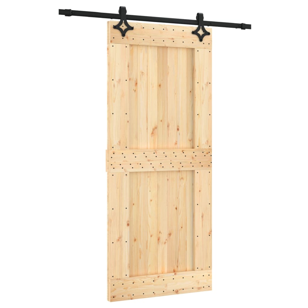 vidaXL Ușă glisantă cu set feronerie, 90x210 cm, lemn masiv de pin vidaXL Ușă glisantă cu set feronerie, 90x210 cm, lemn masiv de pin