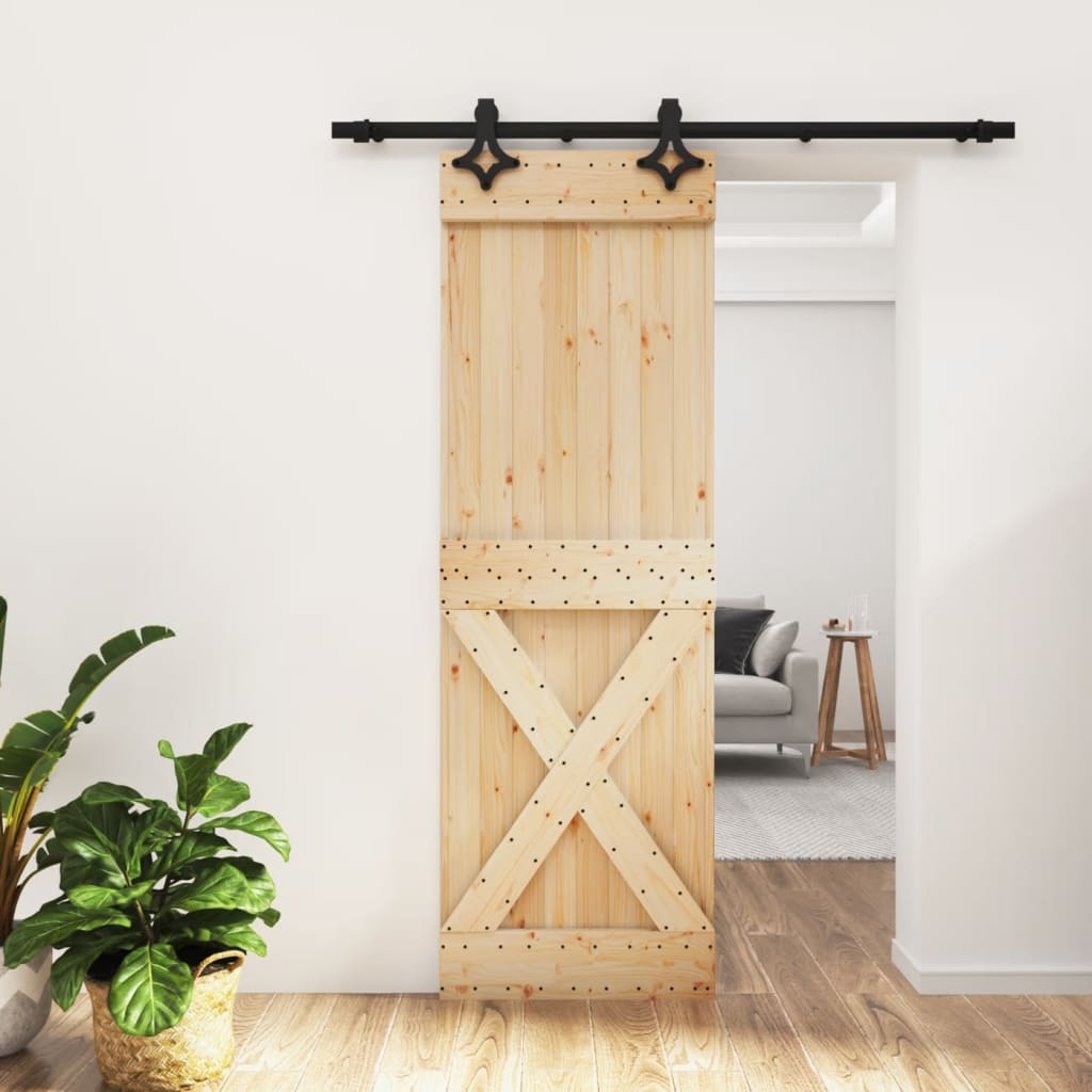 vidaXL Ușă glisantă cu set de feronerie 70x210 cm, lemn masiv de pin vidaXL Ușă glisantă cu set de feronerie 70x210 cm, lemn masiv de pin