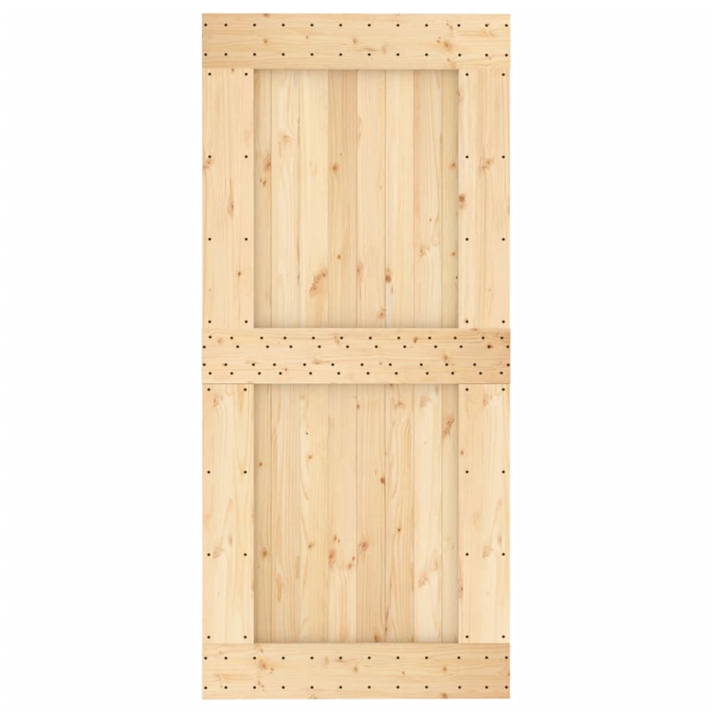vidaXL Ușă glisantă cu set de feronerie 95x210 cm, lemn masiv de pin vidaXL Ușă glisantă cu set de feronerie 95x210 cm, lemn masiv de pin