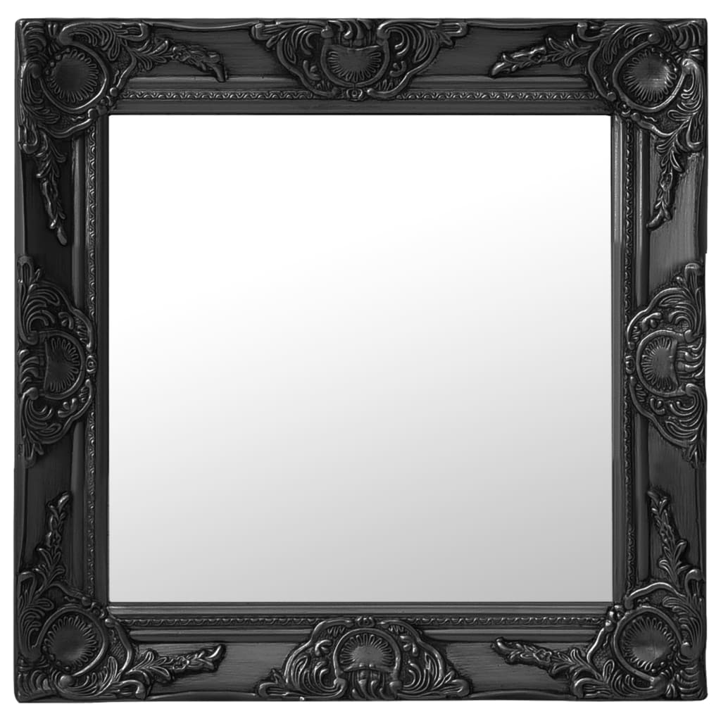 vidaXL Oglindă de perete în stil baroc, negru, 50 x 50 cm vidaXL Oglindă de perete în stil baroc, negru, 50 x 50 cm