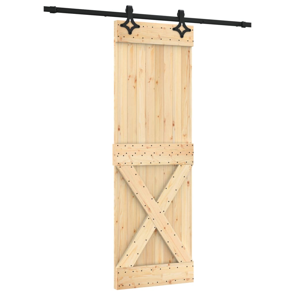 vidaXL Ușă glisantă cu set de feronerie 70x210 cm, lemn masiv de pin vidaXL Ușă glisantă cu set de feronerie 70x210 cm, lemn masiv de pin