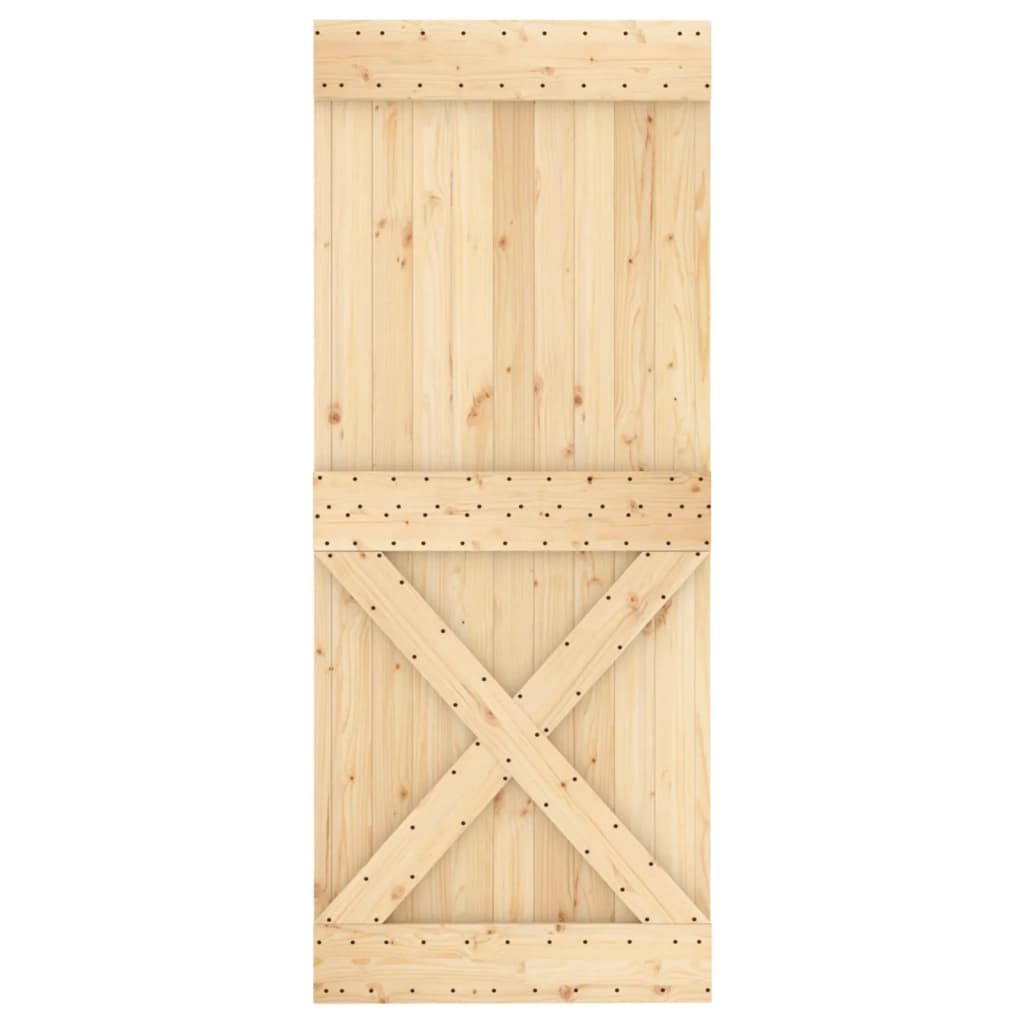 vidaXL Ușă glisantă cu set de feronerie 85x210 cm, lemn masiv de pin vidaXL Ușă glisantă cu set de feronerie 85x210 cm, lemn masiv de pin