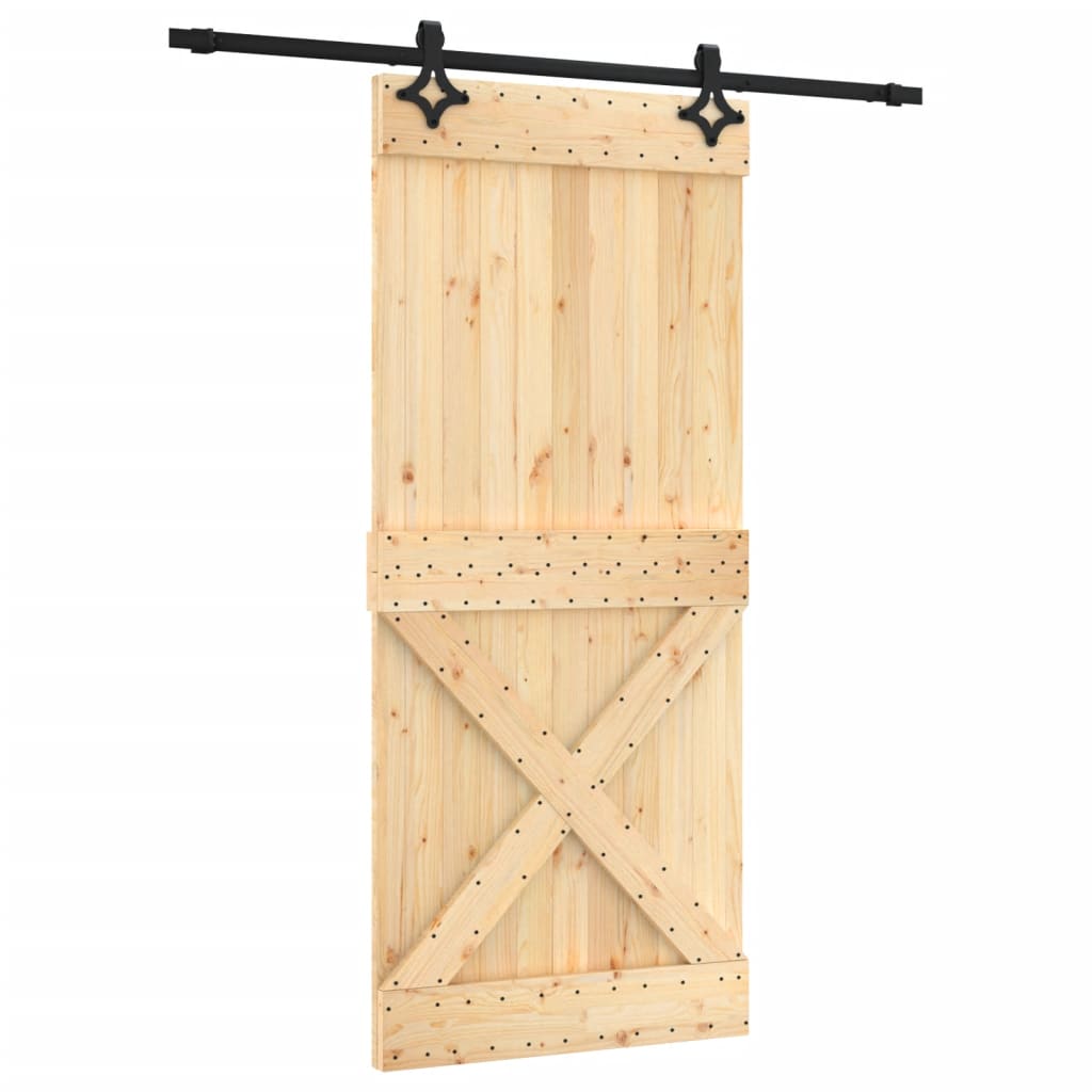 vidaXL Ușă glisantă cu set feronerie, 90x210 cm, lemn masiv de pin