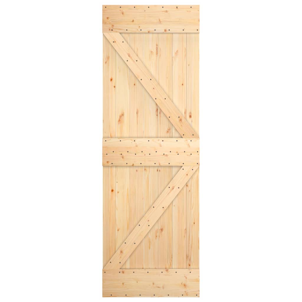 vidaXL Ușă glisantă cu set de feronerie 70x210 cm, lemn masiv de pin vidaXL Ușă glisantă cu set de feronerie 70x210 cm, lemn masiv de pin