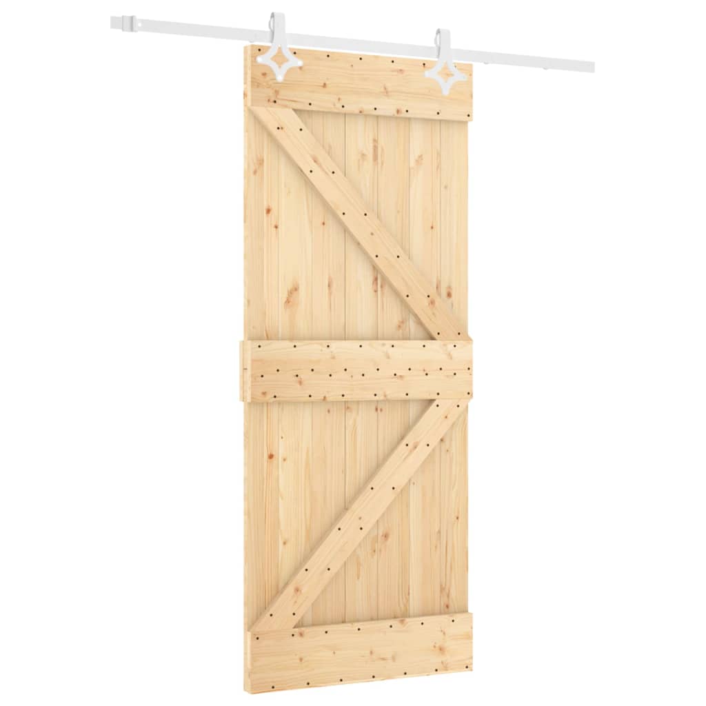 vidaXL Ușă glisantă cu set de feronerie 80x210 cm, lemn masiv de pin vidaXL Ușă glisantă cu set de feronerie 80x210 cm, lemn masiv de pin