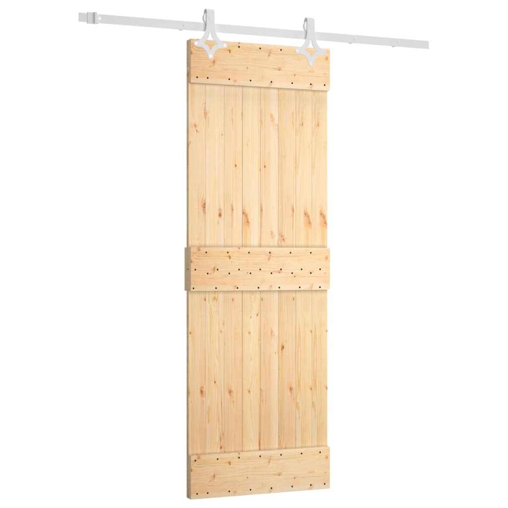 vidaXL Ușă glisantă cu set de feronerie 70x210 cm, lemn masiv de pin vidaXL Ușă glisantă cu set de feronerie 70x210 cm, lemn masiv de pin