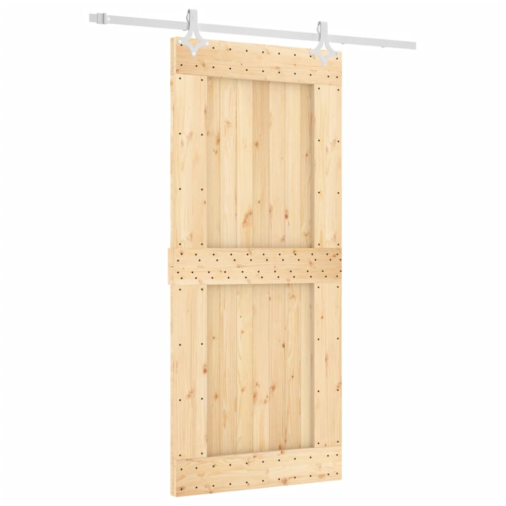 vidaXL Ușă glisantă cu set feronerie, 90x210 cm, lemn masiv de pin vidaXL Ușă glisantă cu set feronerie, 90x210 cm, lemn masiv de pin