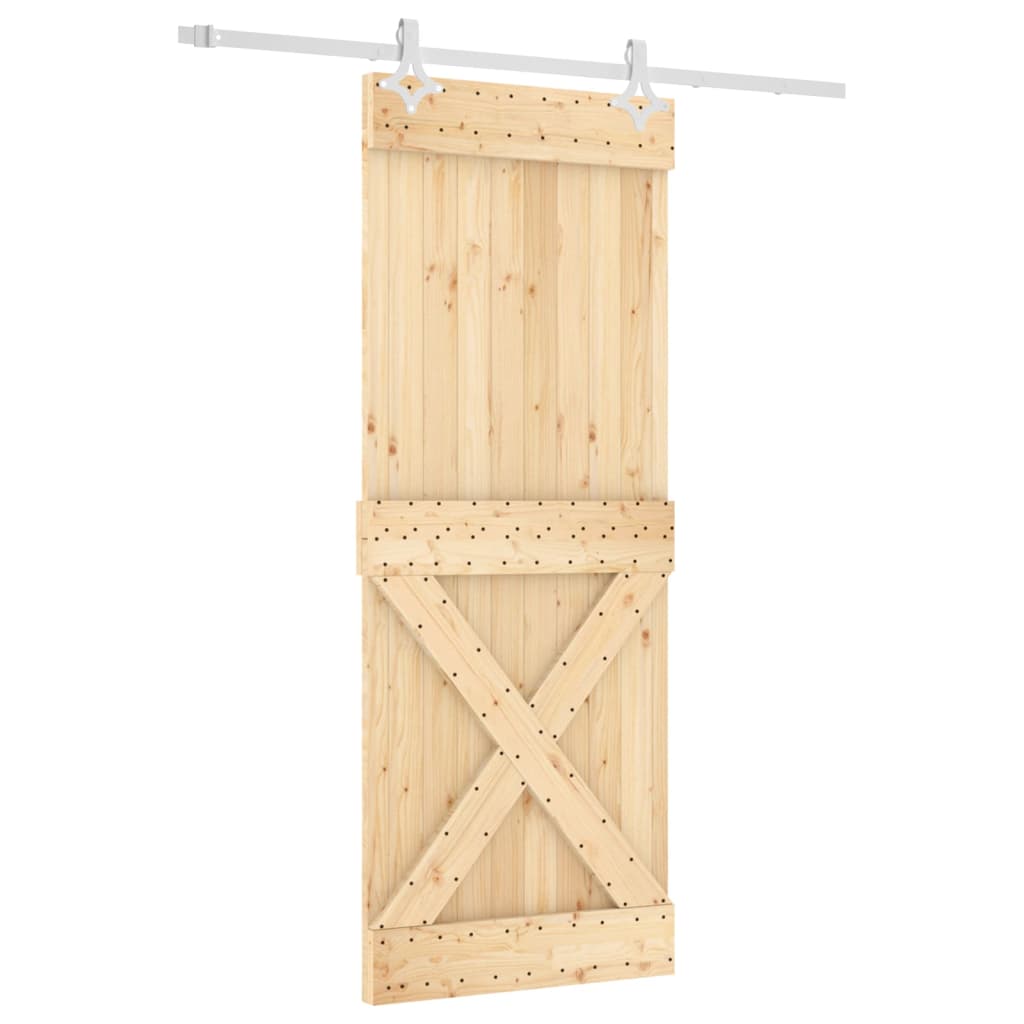 vidaXL Ușă glisantă cu set de feronerie 80x210 cm, lemn masiv de pin vidaXL Ușă glisantă cu set de feronerie 80x210 cm, lemn masiv de pin