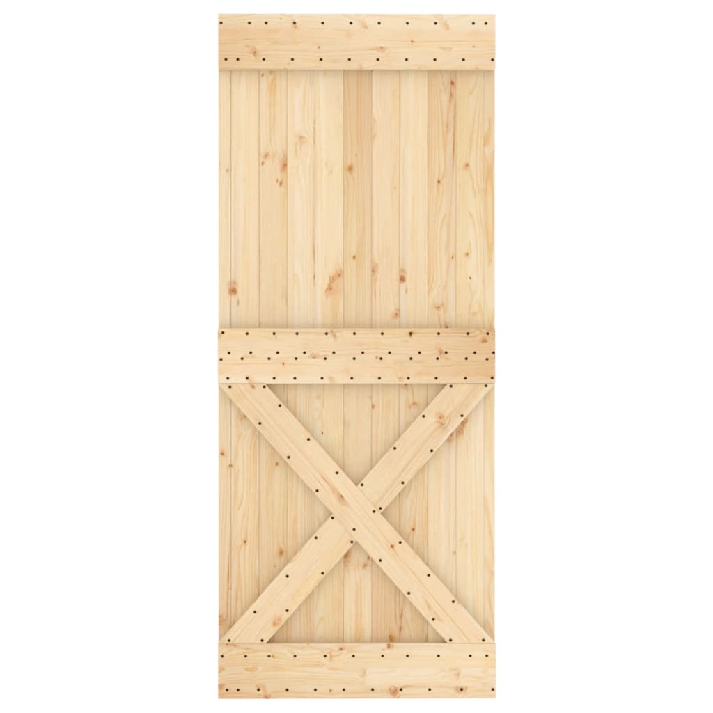 vidaXL Ușă glisantă cu set de feronerie 85x210 cm, lemn masiv de pin vidaXL Ușă glisantă cu set de feronerie 85x210 cm, lemn masiv de pin