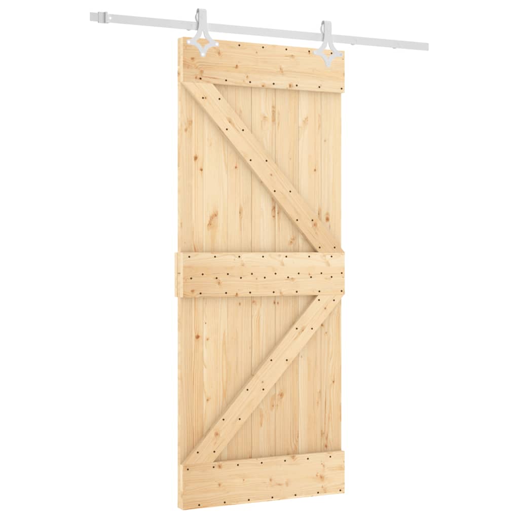 vidaXL Ușă glisantă cu set de feronerie 85x210 cm, lemn masiv de pin vidaXL Ușă glisantă cu set de feronerie 85x210 cm, lemn masiv de pin