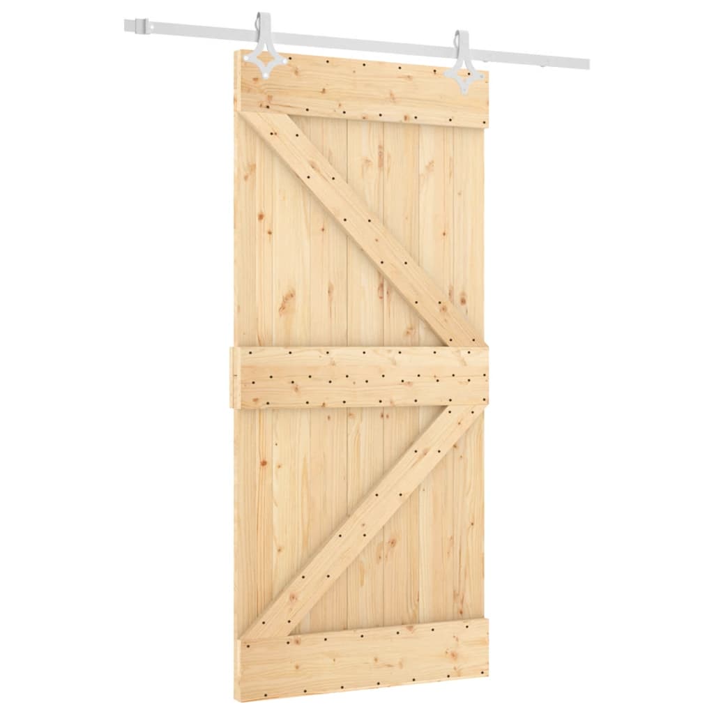 vidaXL Ușă glisantă cu set de feronerie 95x210 cm, lemn masiv de pin vidaXL Ușă glisantă cu set de feronerie 95x210 cm, lemn masiv de pin