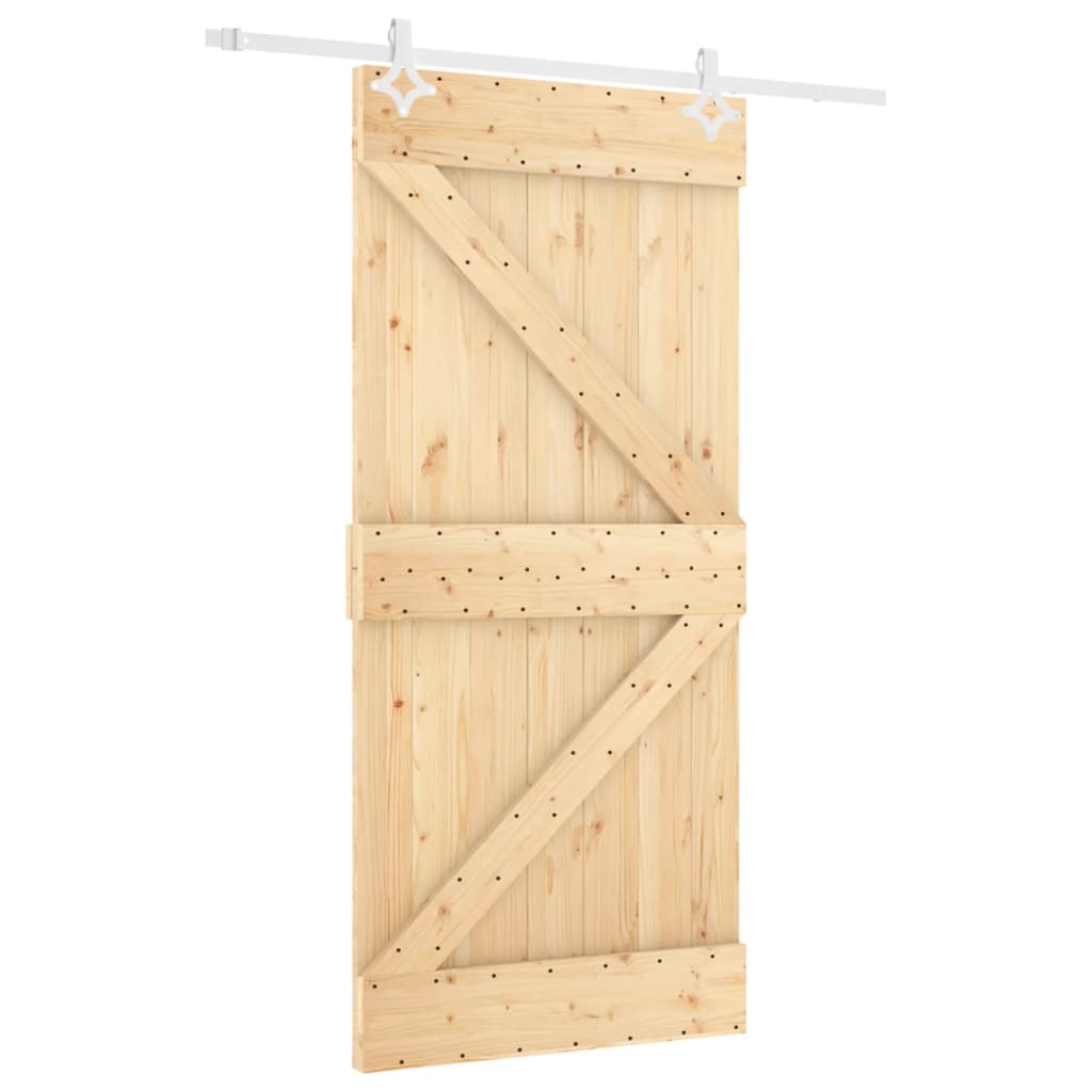 vidaXL Ușă glisantă cu set feronerie, 100x210 cm, lemn masiv de pin vidaXL Ușă glisantă cu set feronerie, 100x210 cm, lemn masiv de pin
