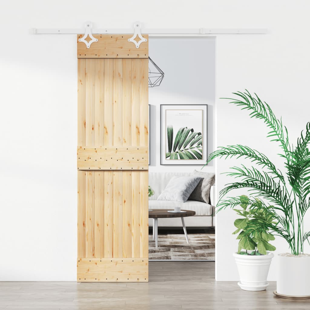 vidaXL Ușă glisantă cu set de feronerie 70x210 cm, lemn masiv de pin vidaXL Ușă glisantă cu set de feronerie 70x210 cm, lemn masiv de pin