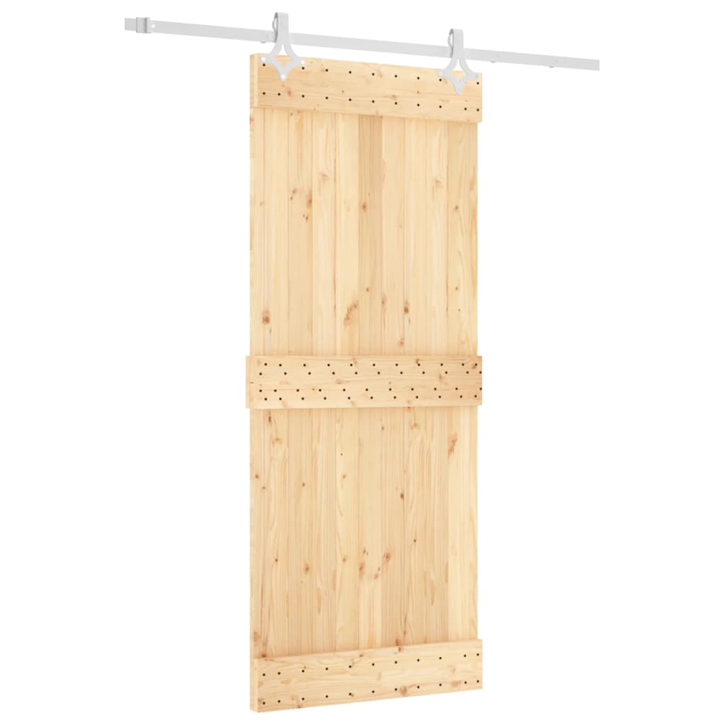 vidaXL Ușă glisantă cu set de feronerie 85x210 cm, lemn masiv de pin vidaXL Ușă glisantă cu set de feronerie 85x210 cm, lemn masiv de pin