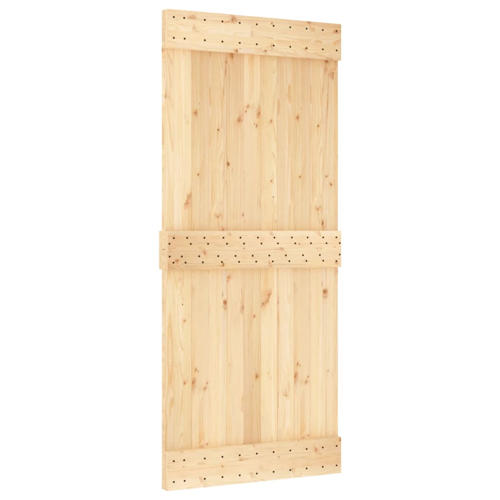vidaXL Ușă glisantă cu set feronerie, 90x210 cm, lemn masiv de pin vidaXL Ușă glisantă cu set feronerie, 90x210 cm, lemn masiv de pin
