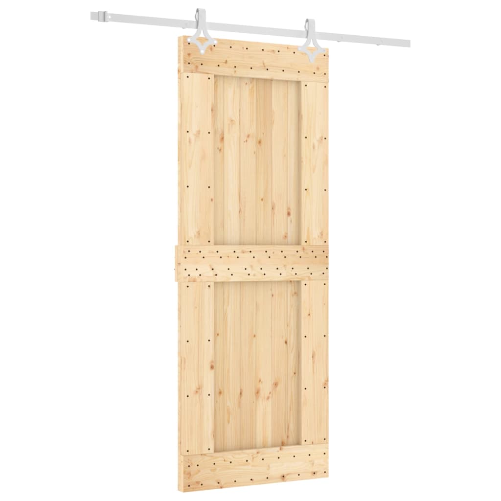 vidaXL Ușă glisantă cu set de feronerie 80x210 cm, lemn masiv de pin vidaXL Ușă glisantă cu set de feronerie 80x210 cm, lemn masiv de pin