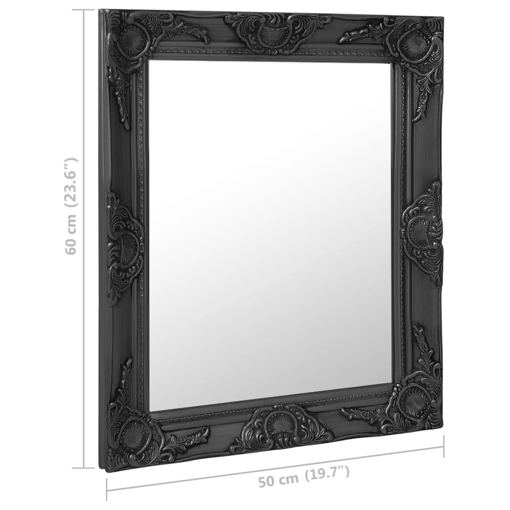 vidaXL Oglindă de perete în stil baroc, negru, 50 x 60 cm