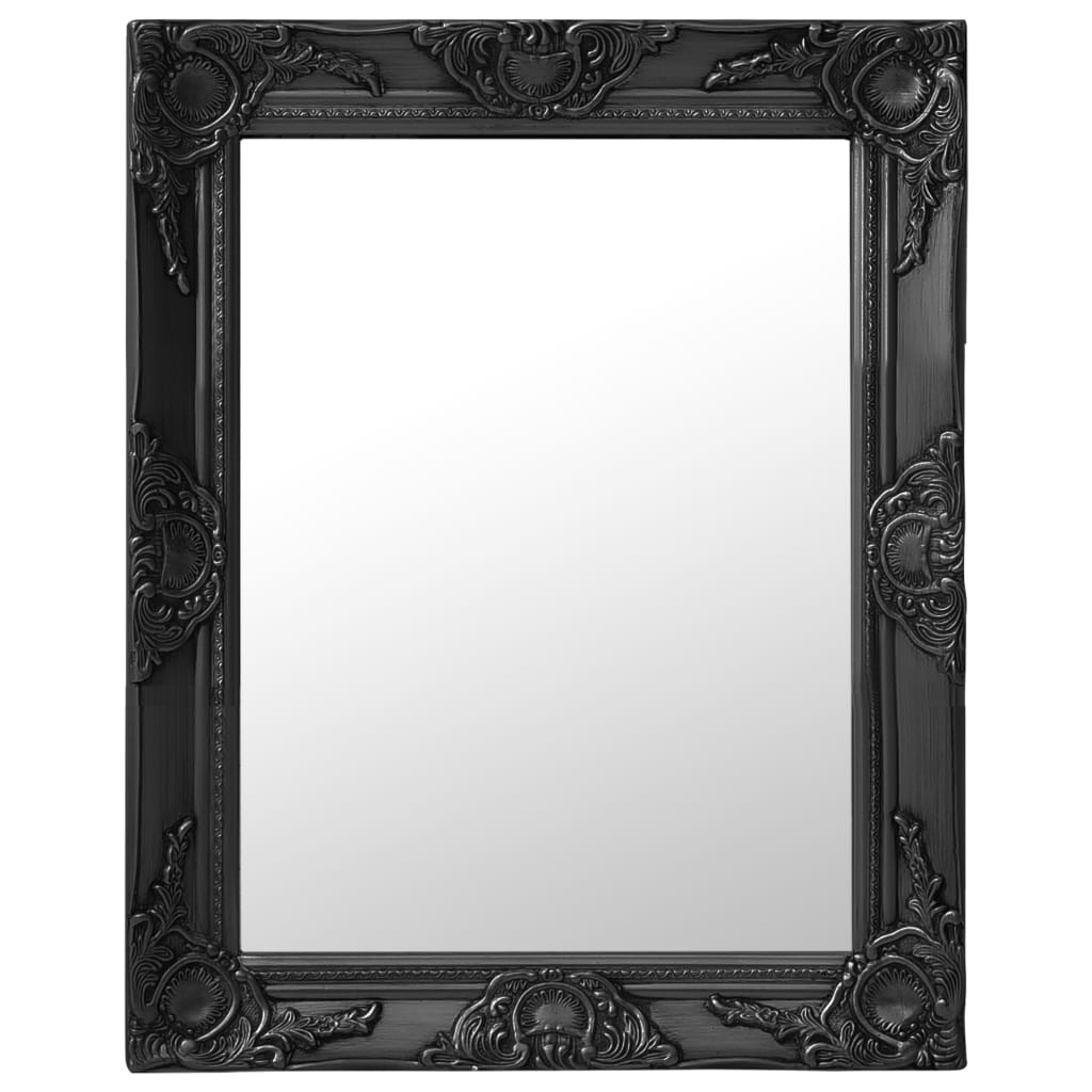 vidaXL Oglindă de perete în stil baroc, negru, 50 x 60 cm