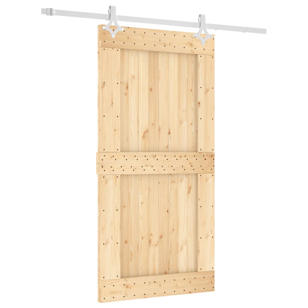 vidaXL Ușă glisantă cu set feronerie, 100x210 cm, lemn masiv de pin
