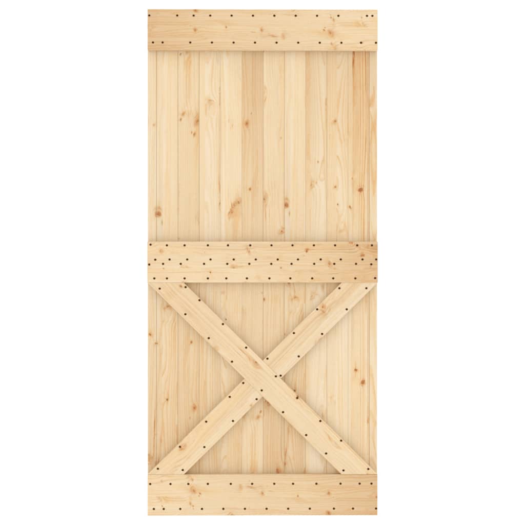 vidaXL Ușă glisantă cu set de feronerie 95x210 cm, lemn masiv de pin vidaXL Ușă glisantă cu set de feronerie 95x210 cm, lemn masiv de pin