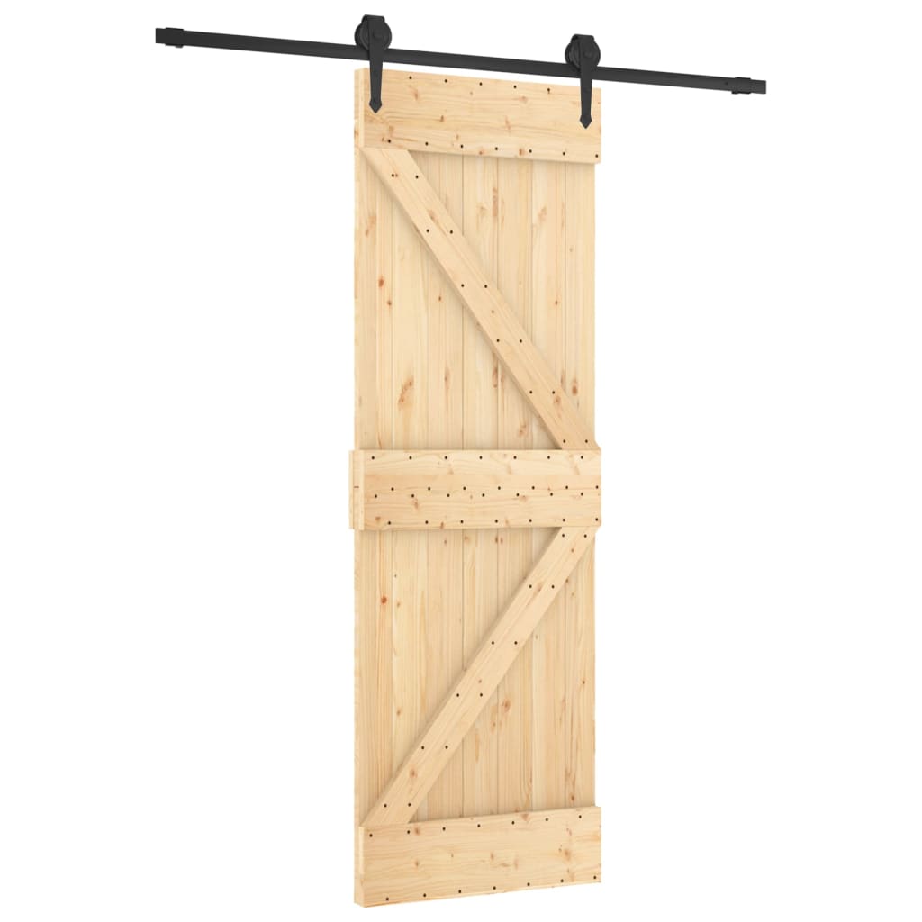 vidaXL Ușă glisantă cu set de feronerie 70x210 cm, lemn masiv de pin vidaXL Ușă glisantă cu set de feronerie 70x210 cm, lemn masiv de pin