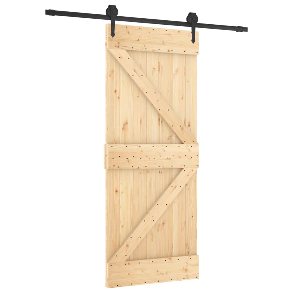 vidaXL Ușă glisantă cu set de feronerie 85x210 cm, lemn masiv de pin vidaXL Ușă glisantă cu set de feronerie 85x210 cm, lemn masiv de pin