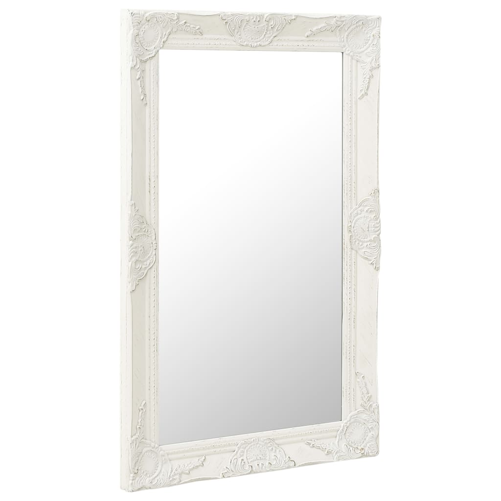 vidaXL Oglindă de perete în stil baroc, alb, 50 x 80 cm vidaXL Oglindă de perete în stil baroc, alb, 50 x 80 cm