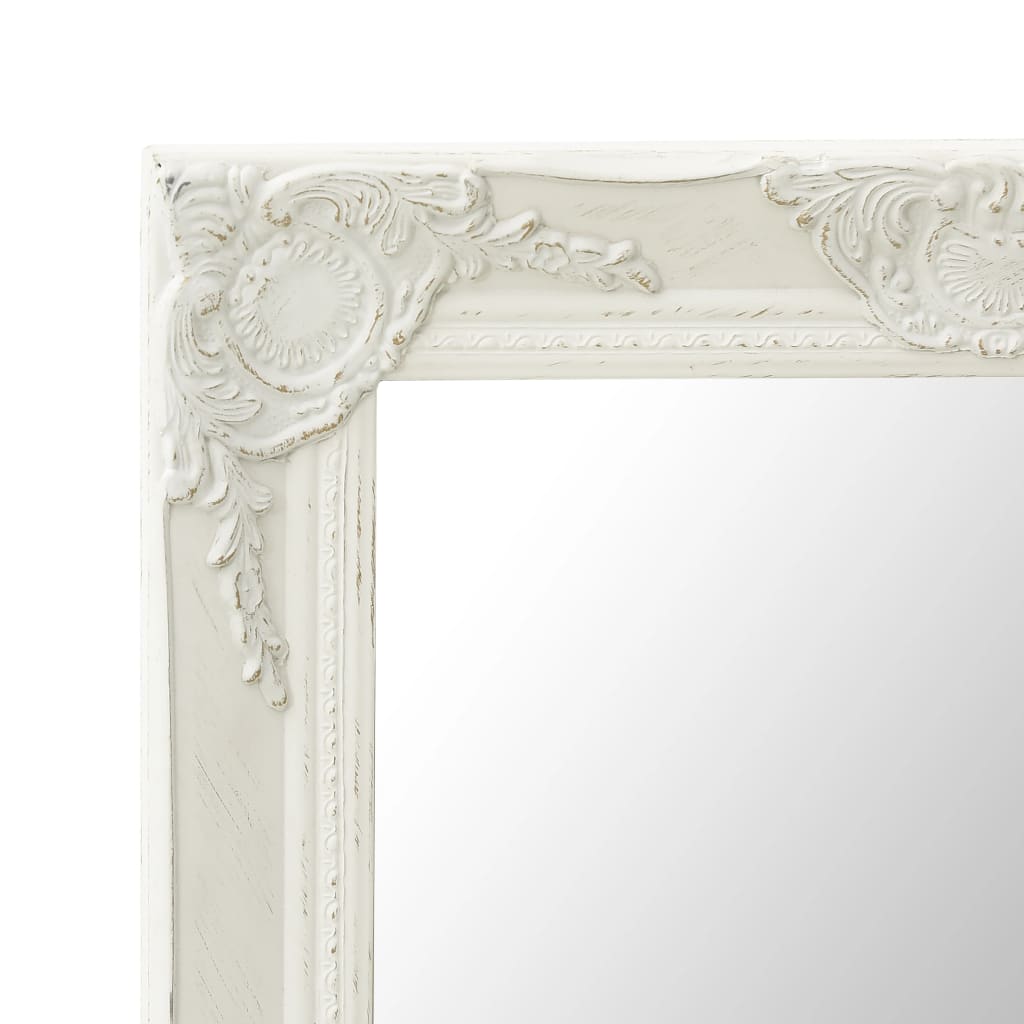 vidaXL Oglindă de perete în stil baroc, alb, 50 x 80 cm vidaXL Oglindă de perete în stil baroc, alb, 50 x 80 cm