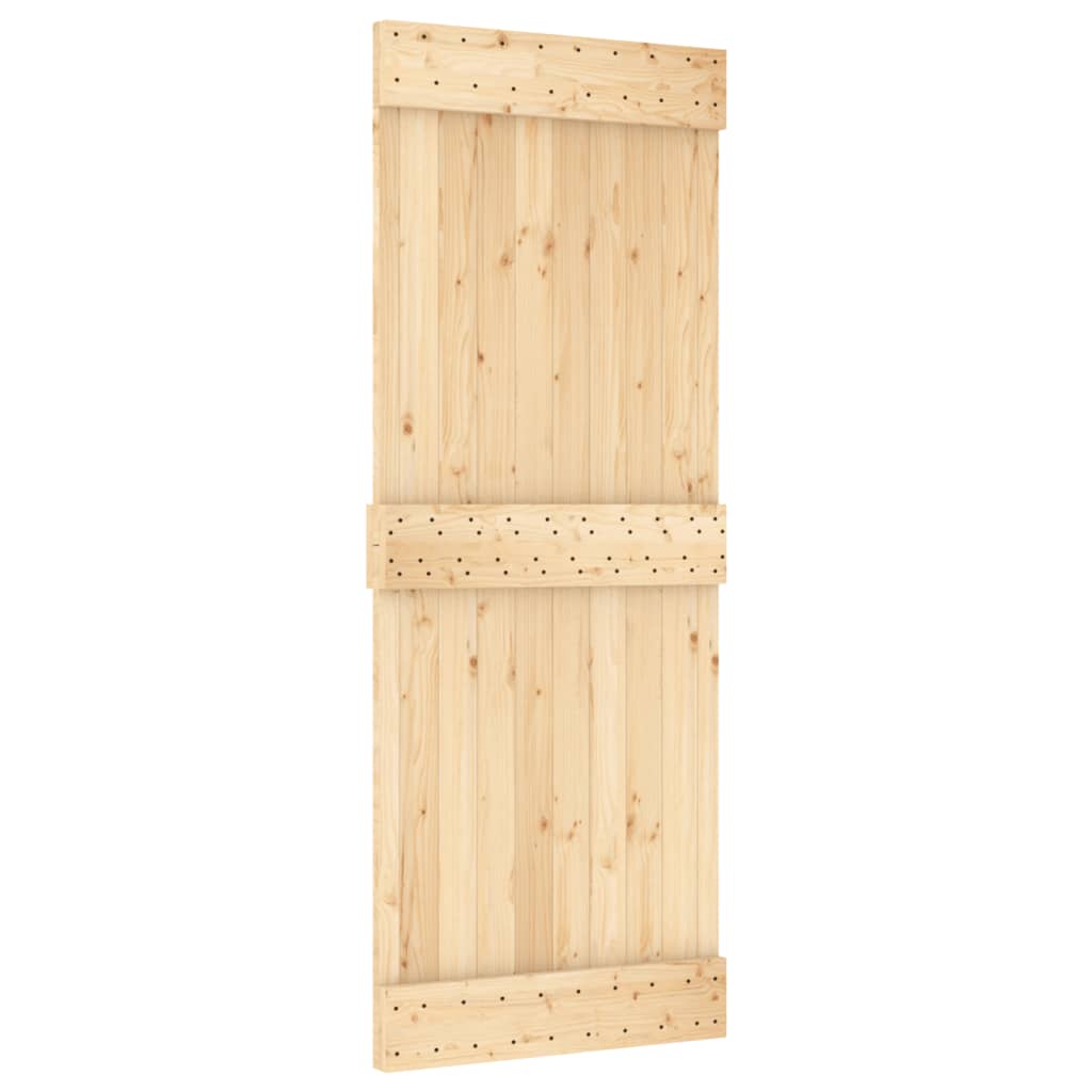 vidaXL Ușă glisantă cu set de feronerie 80x210 cm, lemn masiv de pin vidaXL Ușă glisantă cu set de feronerie 80x210 cm, lemn masiv de pin