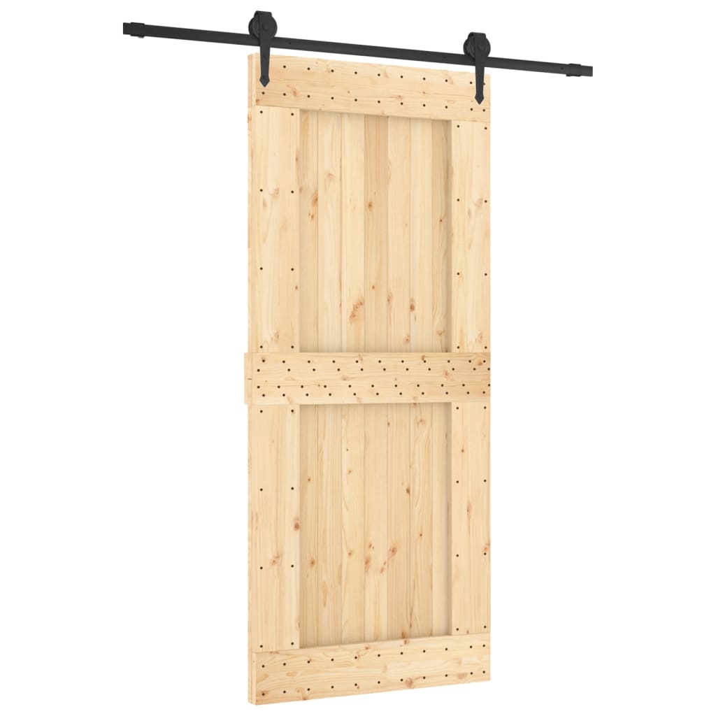 vidaXL Ușă glisantă cu set feronerie, 90x210 cm, lemn masiv de pin vidaXL Ușă glisantă cu set feronerie, 90x210 cm, lemn masiv de pin