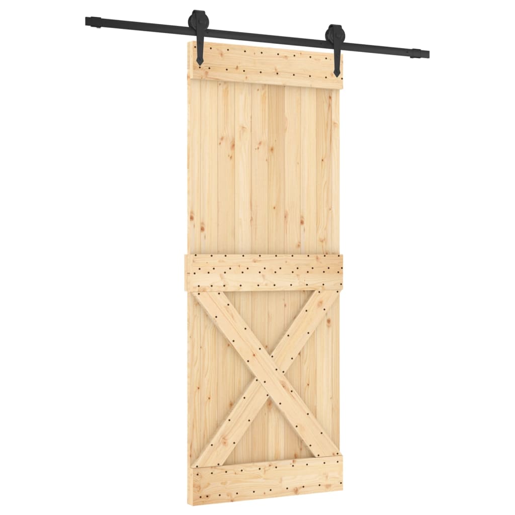 vidaXL Ușă glisantă cu set de feronerie 80x210 cm, lemn masiv de pin vidaXL Ușă glisantă cu set de feronerie 80x210 cm, lemn masiv de pin