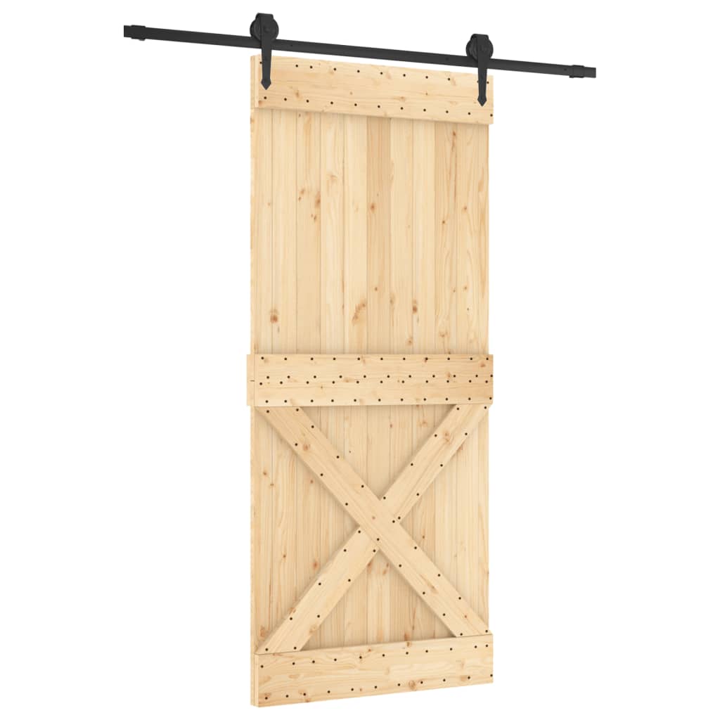 vidaXL Ușă glisantă cu set feronerie, 90x210 cm, lemn masiv de pin vidaXL Ușă glisantă cu set feronerie, 90x210 cm, lemn masiv de pin