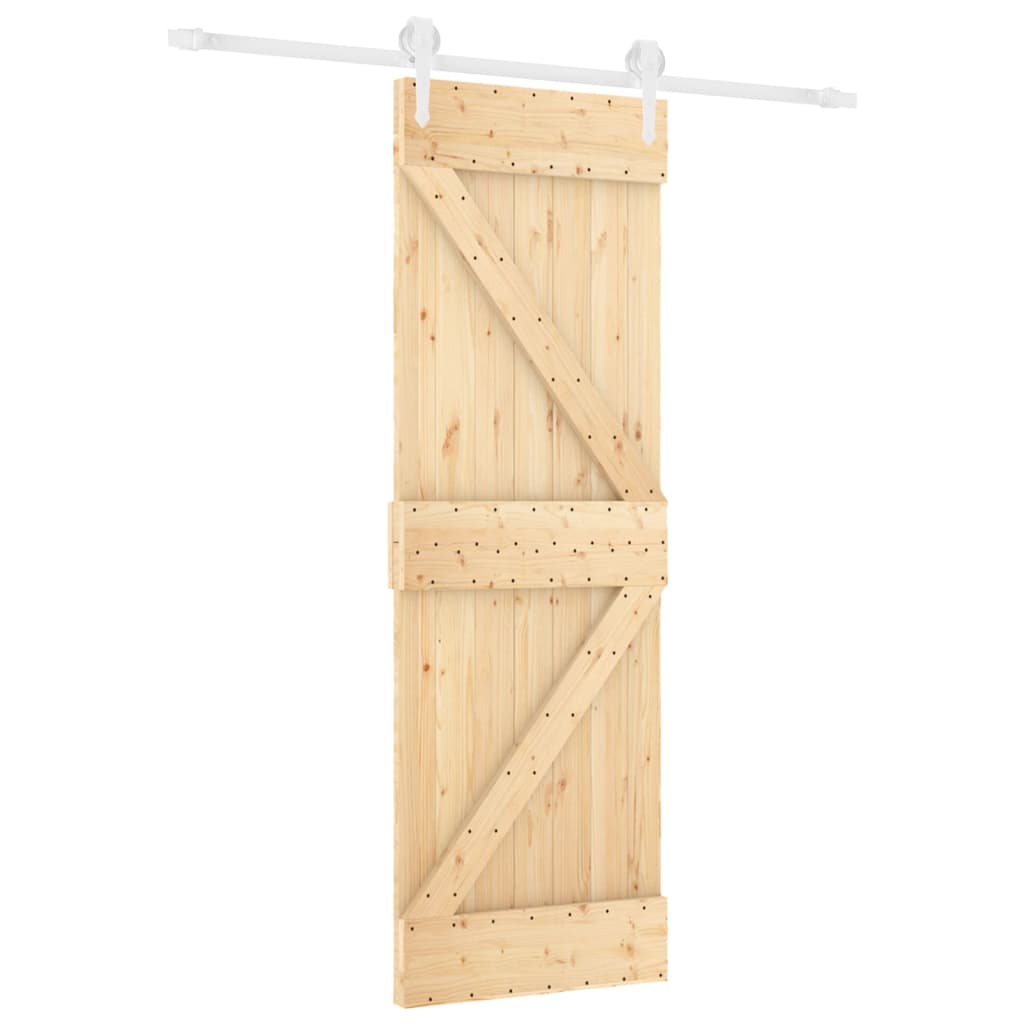vidaXL Ușă glisantă cu set de feronerie 70x210 cm, lemn masiv de pin vidaXL Ușă glisantă cu set de feronerie 70x210 cm, lemn masiv de pin