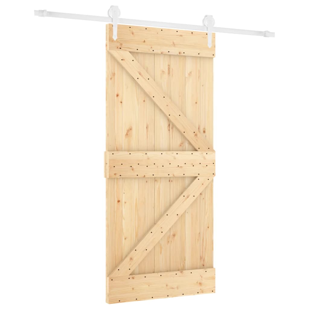 vidaXL Ușă glisantă cu set feronerie, 90x210 cm, lemn masiv de pin
