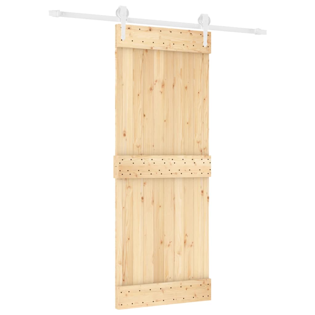 vidaXL Ușă glisantă cu set de feronerie 80x210 cm, lemn masiv de pin vidaXL Ușă glisantă cu set de feronerie 80x210 cm, lemn masiv de pin