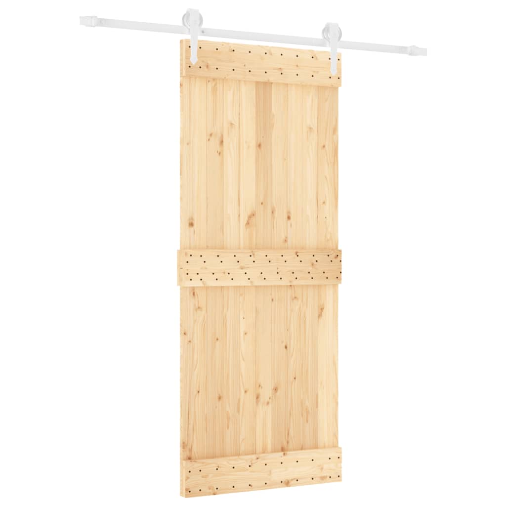 vidaXL Ușă glisantă cu set de feronerie 85x210 cm, lemn masiv de pin vidaXL Ușă glisantă cu set de feronerie 85x210 cm, lemn masiv de pin