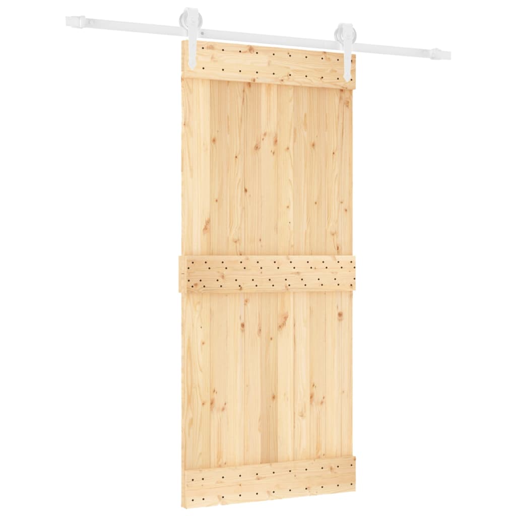vidaXL Ușă glisantă cu set feronerie, 90x210 cm, lemn masiv de pin vidaXL Ușă glisantă cu set feronerie, 90x210 cm, lemn masiv de pin