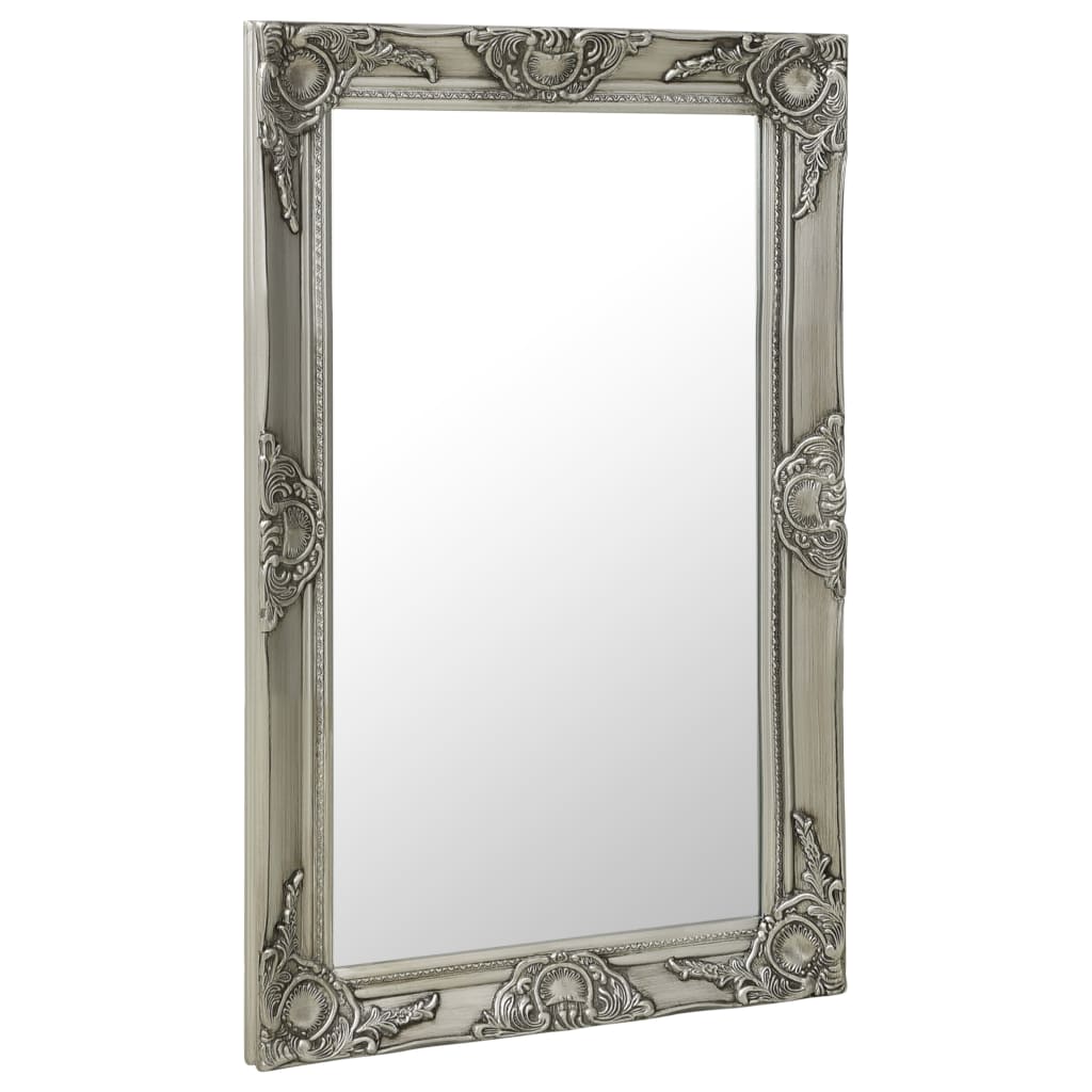 vidaXL Oglindă de perete în stil baroc, argintiu, 50 x 80 cm vidaXL Oglindă de perete în stil baroc, argintiu, 50 x 80 cm
