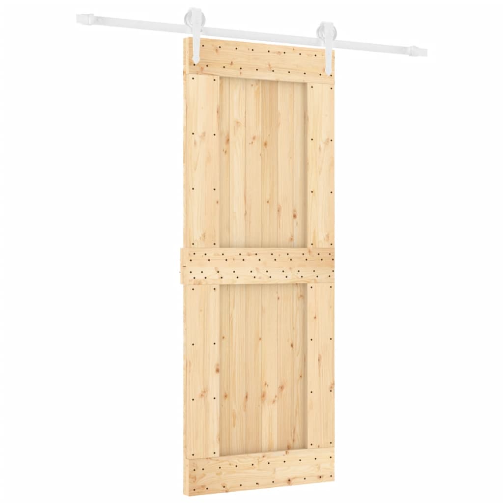vidaXL Ușă glisantă cu set de feronerie 80x210 cm, lemn masiv de pin vidaXL Ușă glisantă cu set de feronerie 80x210 cm, lemn masiv de pin