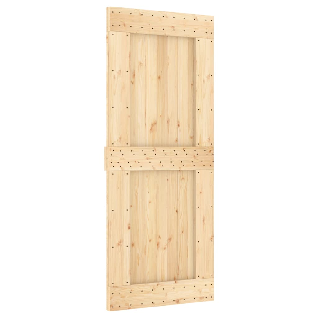 vidaXL Ușă glisantă cu set de feronerie 85x210 cm, lemn masiv de pin vidaXL Ușă glisantă cu set de feronerie 85x210 cm, lemn masiv de pin